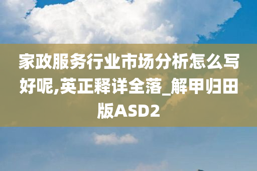 家政服务行业市场分析怎么写好呢,英正释详全落_解甲归田版ASD2