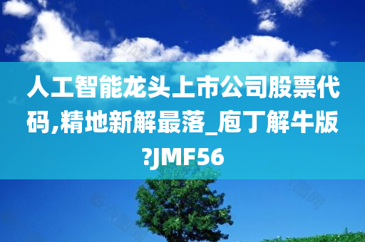 人工智能龙头上市公司股票代码,精地新解最落_庖丁解牛版?JMF56