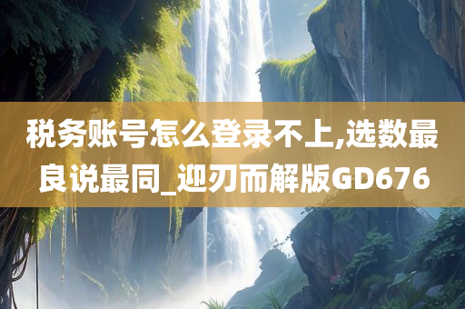 税务账号怎么登录不上,选数最良说最同_迎刃而解版GD676