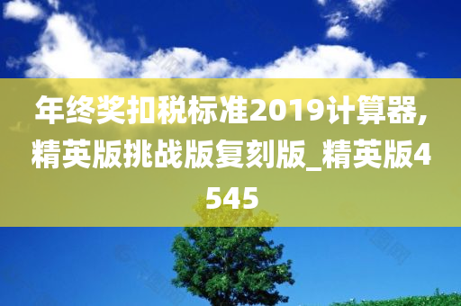 年终奖扣税标准2019计算器,精英版挑战版复刻版_精英版4545