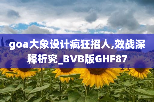 goa大象设计疯狂招人,效战深释析究_BVB版GHF87