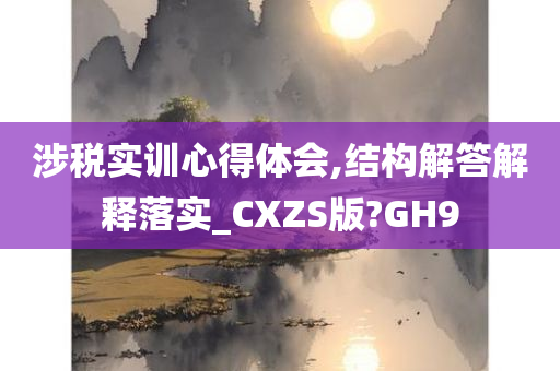 涉税实训心得体会,结构解答解释落实_CXZS版?GH9