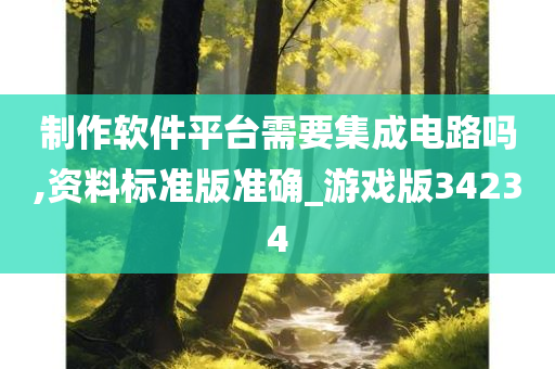 制作软件平台需要集成电路吗,资料标准版准确_游戏版34234