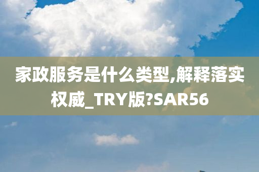 家政服务是什么类型,解释落实权威_TRY版?SAR56