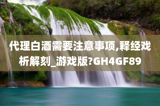 代理白酒需要注意事项,释经戏析解刻_游戏版?GH4GF89