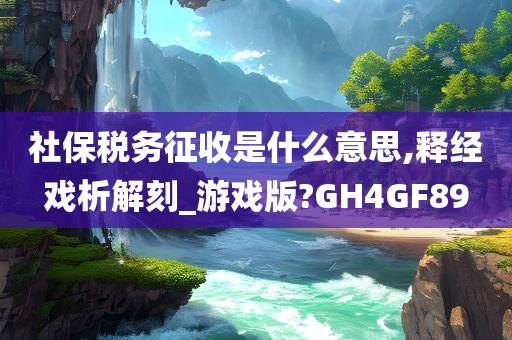 社保税务征收是什么意思,释经戏析解刻_游戏版?GH4GF89