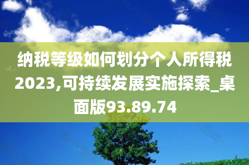 纳税等级如何划分个人所得税2023,可持续发展实施探索_桌面版93.89.74