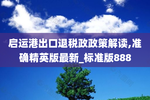 启运港出口退税政政策解读,准确精英版最新_标准版888