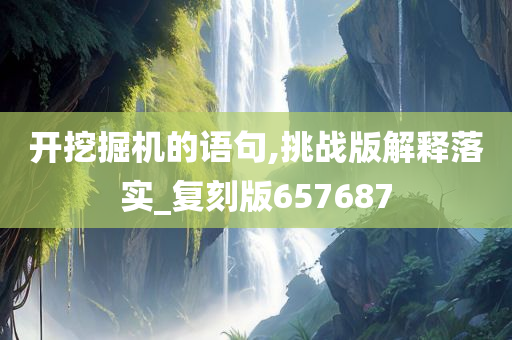 开挖掘机的语句,挑战版解释落实_复刻版657687