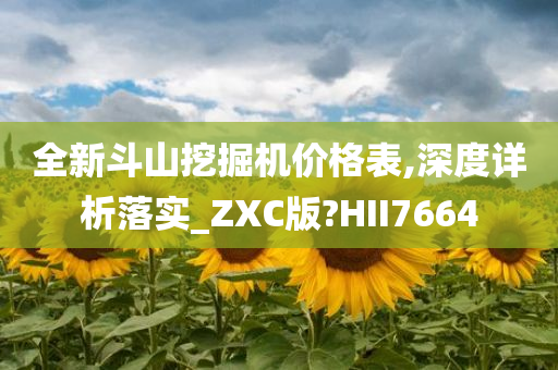 全新斗山挖掘机价格表,深度详析落实_ZXC版?HII7664