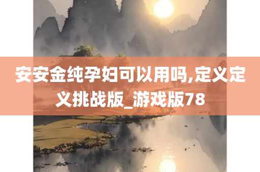 安安金纯孕妇可以用吗,定义定义挑战版_游戏版78