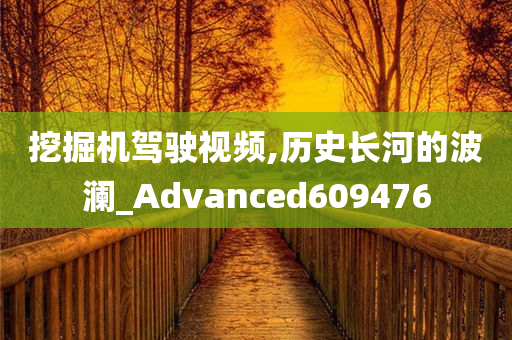 挖掘机驾驶视频,历史长河的波澜_Advanced609476