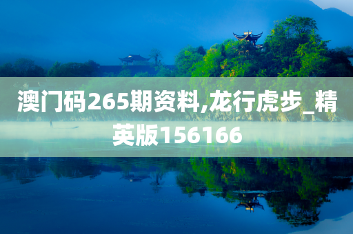 澳门码265期资料,龙行虎步_精英版156166