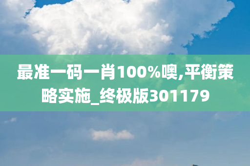 最准一码一肖100%噢,平衡策略实施_终极版301179