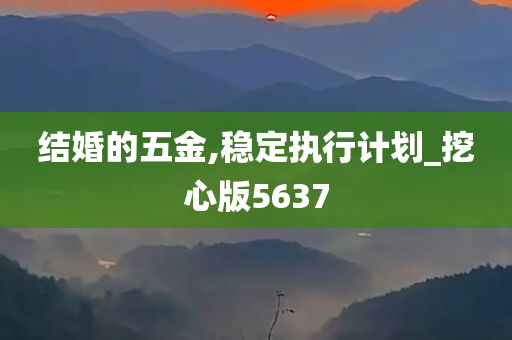 结婚的五金,稳定执行计划_挖心版5637