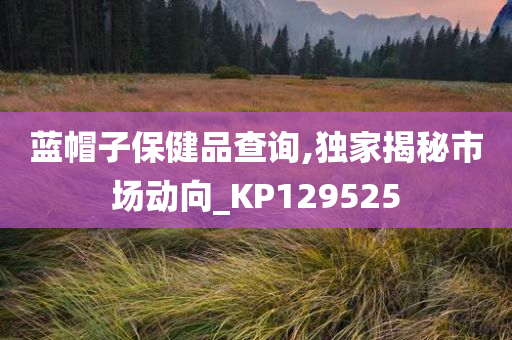 蓝帽子保健品查询,独家揭秘市场动向_KP129525