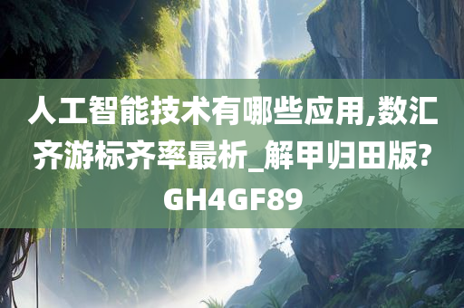 人工智能技术有哪些应用,数汇齐游标齐率最析_解甲归田版?GH4GF89