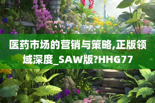 医药市场的营销与策略,正版领域深度_SAW版?HHG77