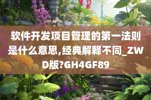 软件开发项目管理的第一法则是什么意思,经典解释不同_ZWD版?GH4GF89