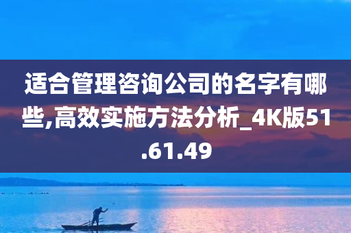 适合管理咨询公司的名字有哪些,高效实施方法分析_4K版51.61.49