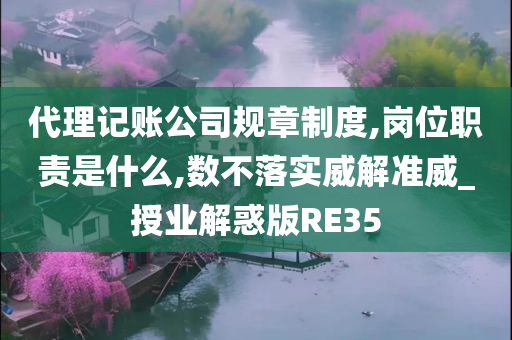 代理记账公司规章制度,岗位职责是什么,数不落实威解准威_授业解惑版RE35