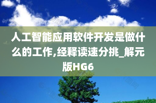 人工智能应用软件开发是做什么的工作,经释读速分挑_解元版HG6