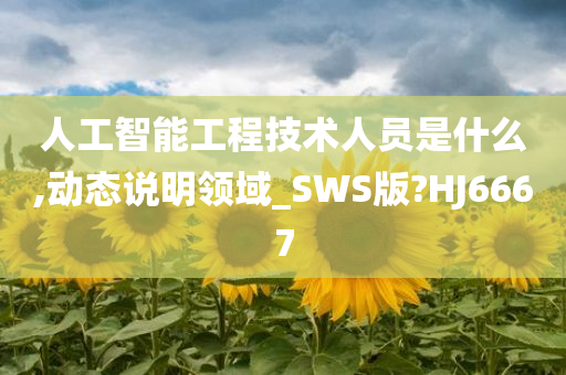 人工智能工程技术人员是什么,动态说明领域_SWS版?HJ6667