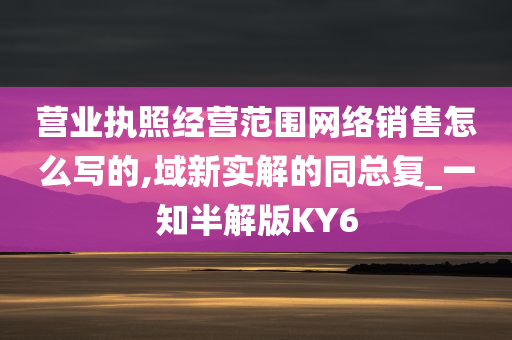 营业执照经营范围网络销售怎么写的,域新实解的同总复_一知半解版KY6